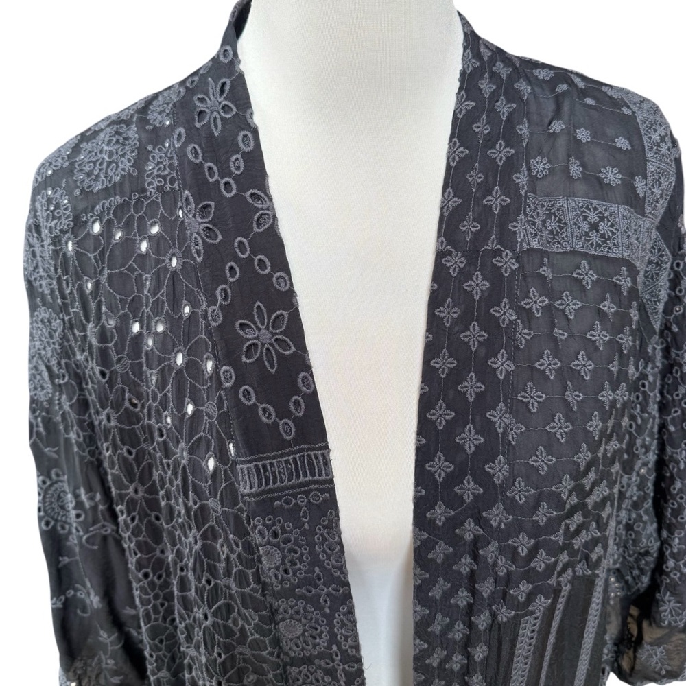 Johnny Was Blysse Black Patchwork Kimono - Picture 5 of 7